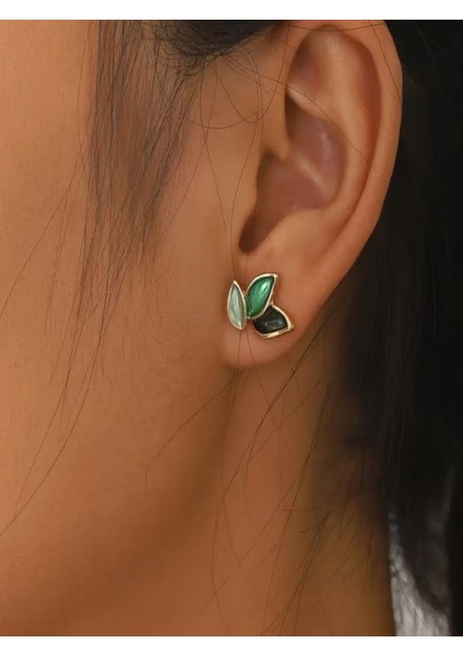 Kc Altın Kaplama Yeşil Yaprak Takı Seti indirimleri