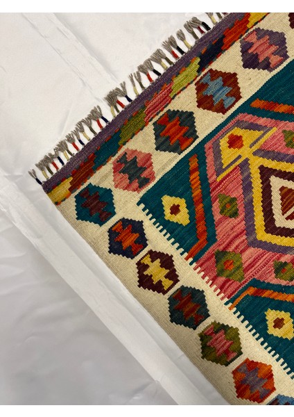 El Dokuma Afgan Kilim Yün Kök Boya