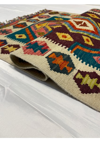 El Dokuma Afgan Kilim Yün Kök Boya