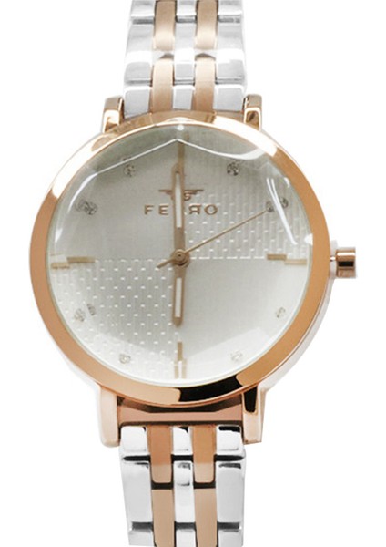Ferro Rose Gümüş Renk Çelik Kordonlu Kadın Kol Saati TH-FL21252A-E