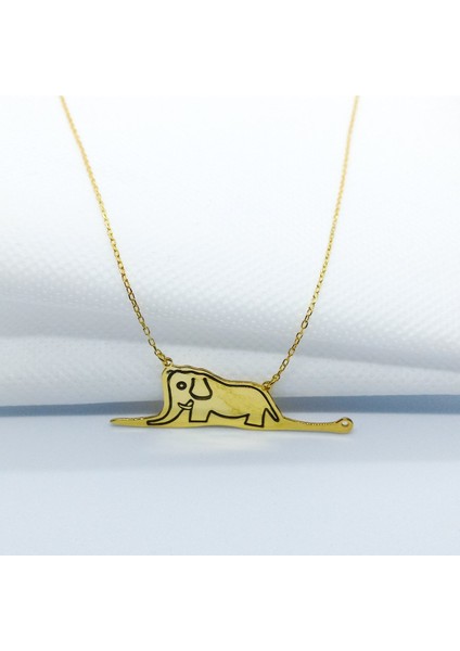 Küçük Prens Boa ve Fil Kolye Gümüş Kişiye Özel