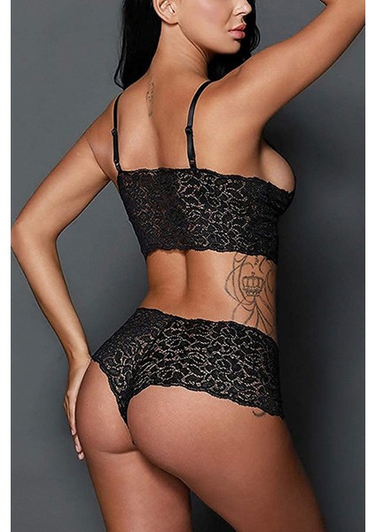 çınar ticaret kadın siyah şortlu dantelli bralet takımı – modern, konforlu ve günlük kombinlere uygun indirimleri