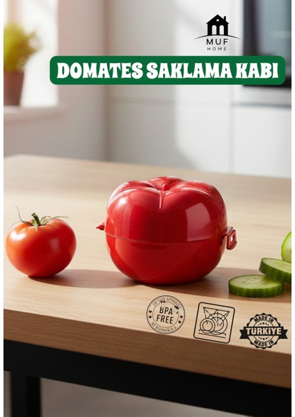 Pratik Domates Saklama Kabı - Kesilmiş Sebzeler Için Taze Tutan Koruyucu Kutu - Bpa Free