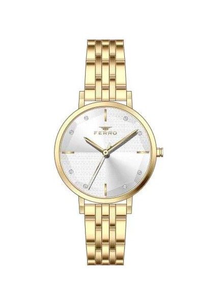 Ferro Altın Renk Çelik Kordonlu Kadın Kol Saati TH-FL21252A-B