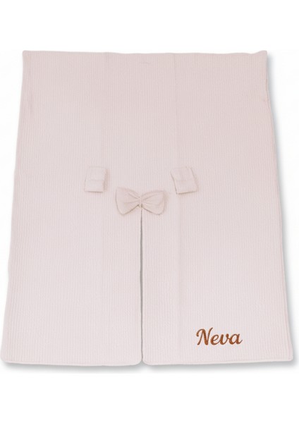 Isme Özel Nakışlı Pembe Renk Bebek Puset Örtüsü