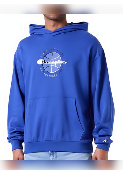 Modern Basket Interlok Kumaş Kapüşonlu Sweatshirt, Erkek