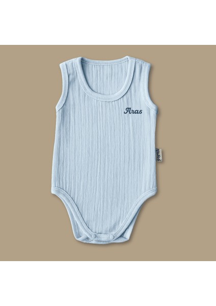 Isme Özel Nakışlı Mavi Müslin Kumaştan 7 Li Yenidoğan Hastane Çıkış Bebek Takımı fırsatları