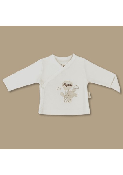 Tavşan Desenli Isme Özel Nakışlı Krem 5 Li Yenidoğan Hastane Çıkış Bebek Takımı fırsatları