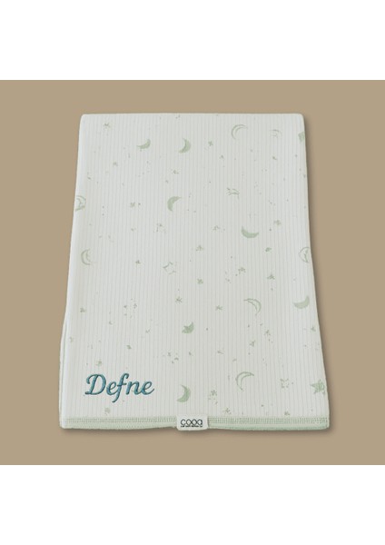 Isme Özel Nakışlı Gökyüzü Temalı Mint Yeşili Bebek Battaniyesi fiyatları