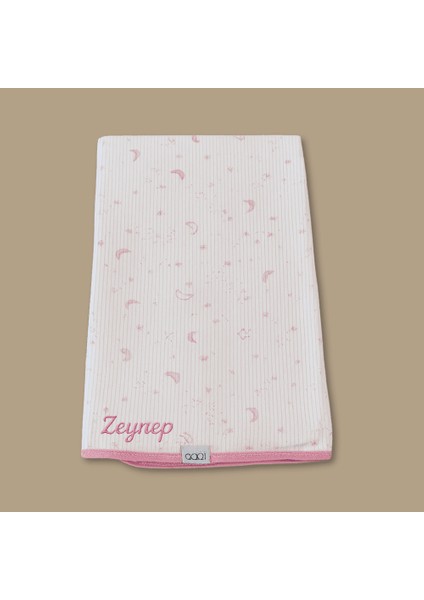 Isme Özel Nakışlı Gökyüzü Temalı Pembe Bebek Battaniyesi fiyatları