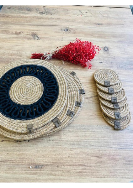 Jüt Hasır Amerikan Servis Supla ve Bardak Altı 12 Parça indirimleri