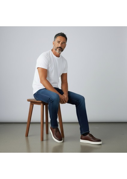 Premium Kalite Hakiki Deri Erkek Sneaker Sisley Model - Ultra Konfor Taban