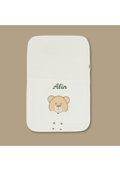 Fiyonklu Ayıcık Desenli Isme Özel Nakışlı Krem 3 Lü Bebek Alt Açma Seti fırsatları