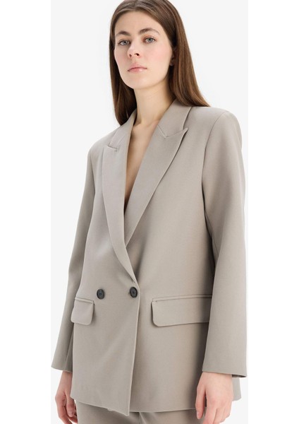 Oversize Geniş Kalıp Ceket Yaka Blazer Ceket