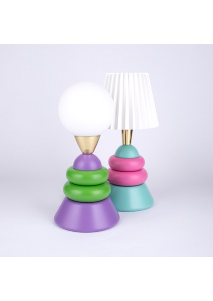 Little Lollies No:5 Renkli Masaüstü Aydınlatma - El Yapımı, Pirinç ve Cam Detaylı modelleri