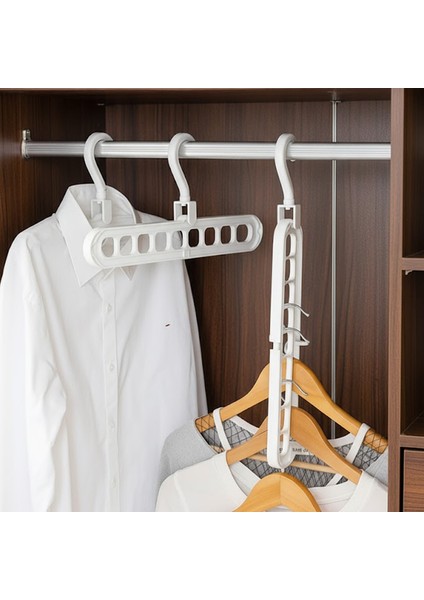 ORG-250 3 Adet Çok Fonksiyonlu Dolap Içi Düzenleyici Organizer Sihirli Askı Tişört Gömlek Elbise Askısı fiyatları