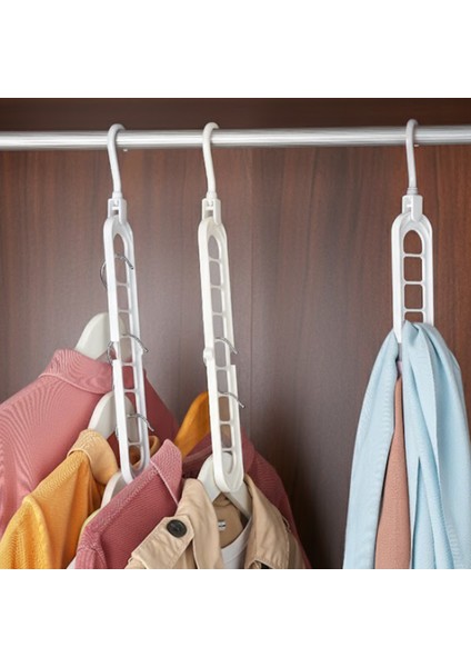 ORG-250 3 Adet Çok Fonksiyonlu Dolap Içi Düzenleyici Organizer Sihirli Askı Tişört Gömlek Elbise Askısı modelleri