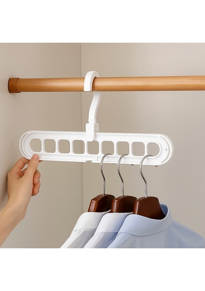 ORG-250 3 Adet Çok Fonksiyonlu Dolap Içi Düzenleyici Organizer Sihirli Askı Tişört Gömlek Elbise Askısı fırsatları
