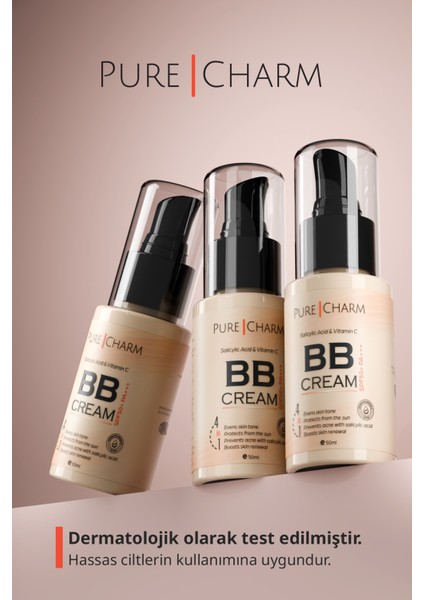 Dermatology Tested SPF50 Bb Krem | Salicylic Acid, Pa +++ Uva/uvb Koruması, Nemlendirici, Kapatıcı modelleri