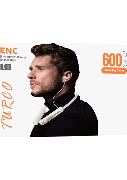 Turco Boyundan Askılı Bluetooth Kulaklık — iPhone 16 / 16 Pro / 17 Pro (600 Saat Kesintisiz Performans) fırsatları