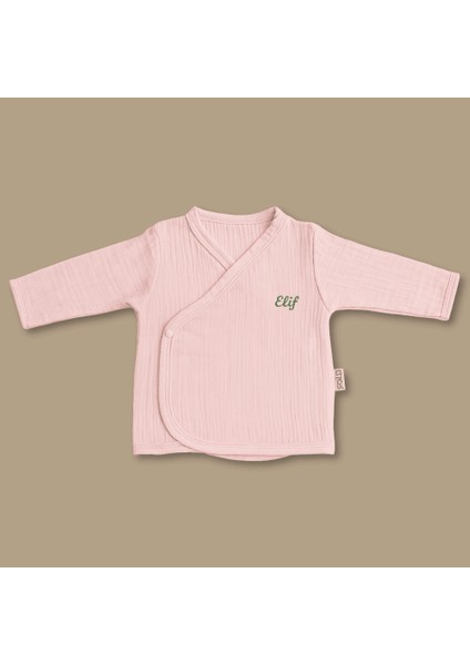 Isme Özel Nakışlı Pembe Müslin Kumaştan 7 Li Yenidoğan Hastane Çıkış Bebek Takımı indirimleri