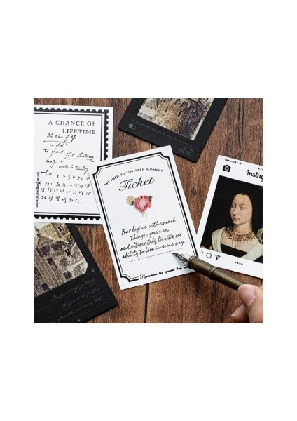 Vintage Sticker Pul Çerçeve Stiker Çıkartma Etiket 20'li Set- Pul Çerçeve Not fiyatları