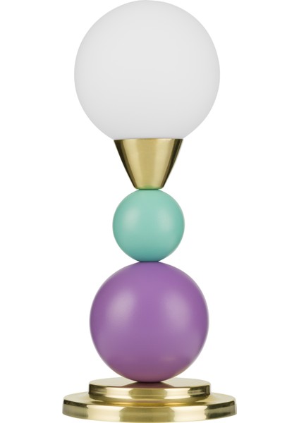Little Lollies No:3 Renkli Masaüstü Aydınlatma-– El Yapımı, Pirinç ve Cam Detaylı