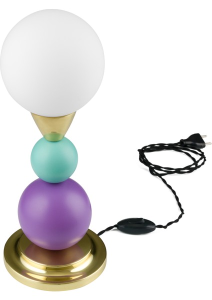 Little Lollies No:3 Renkli Masaüstü Aydınlatma-– El Yapımı, Pirinç ve Cam Detaylı modelleri