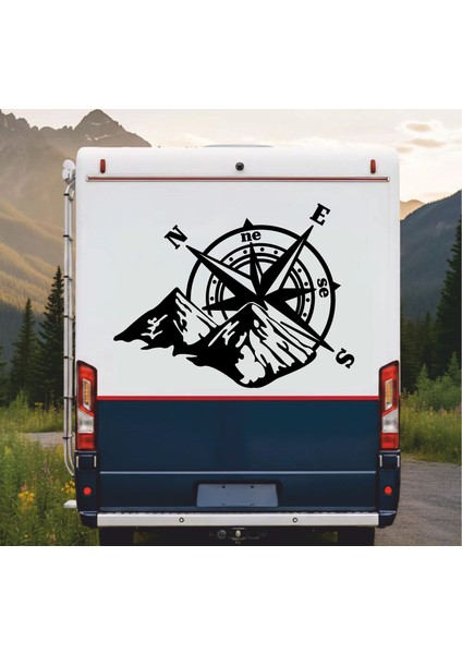 Pusula ve Dağ Sticker - 4x4 Off Road Pickup - Araba Oto Motosiklet Karavan Sticker 00268 indirimleri