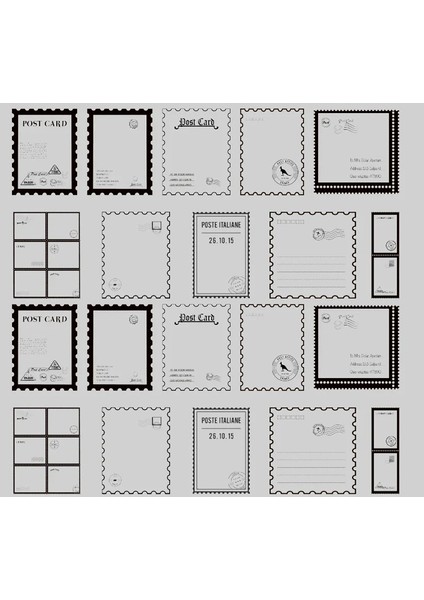 Vintage Sticker Pul Çerçeve Stiker Çıkartma Etiket 20'li Set- Pul Çerçeve Not fırsatları