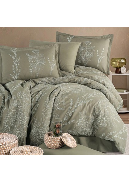 Ranforce %100 Pamuk Tek Kişilik Nevresim Vinya V1 Yeşil fiyatları