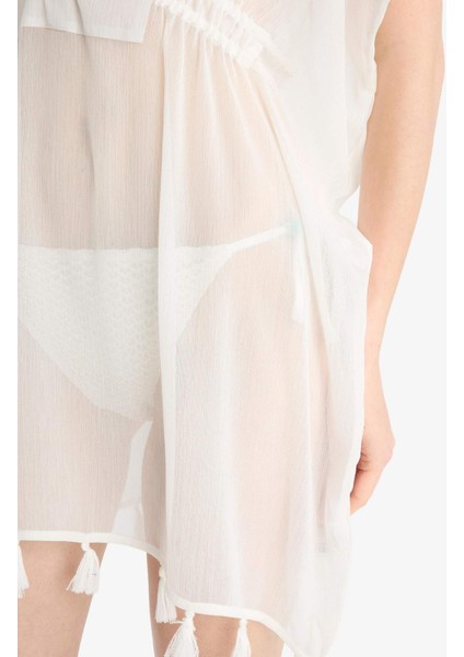 Beyaz Şifon Kimono-Fall in Love