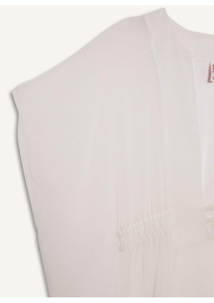 Beyaz Şifon Kimono-Fall in Love