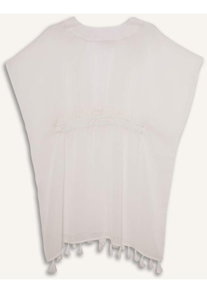 Beyaz Şifon Kimono-Fall in Love