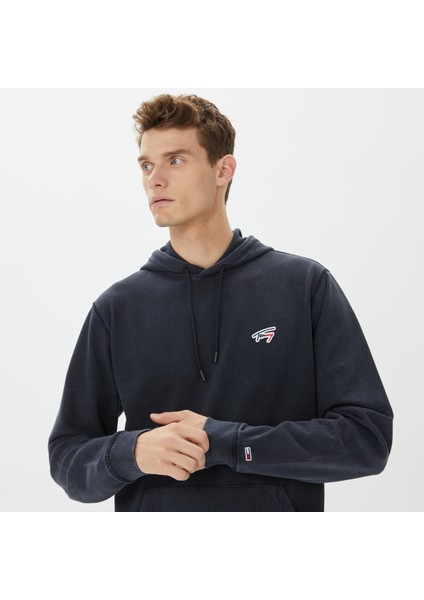 Regular Washed Signature Hoodie Erkek Siyah Sweatshirt fırsatları