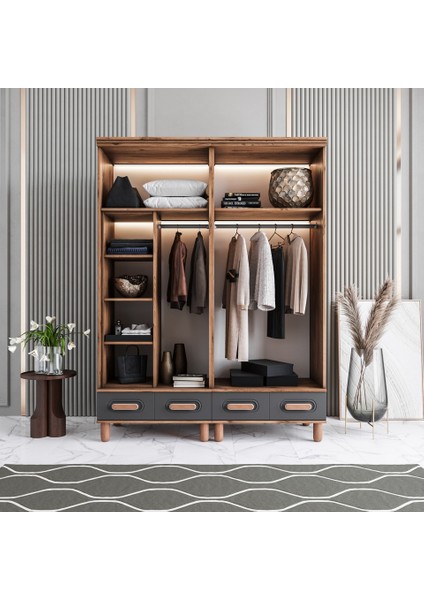 Perry 4 Kapaklı Çekmeceli Mdf Gardırop modelleri
