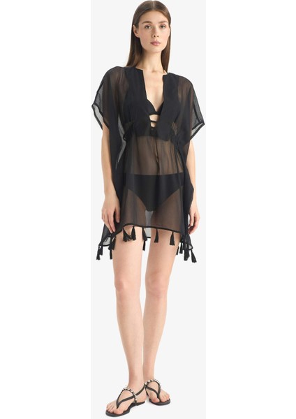 Beyaz Şifon Kimono-Fall in Love