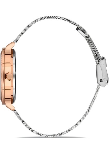 Ferro Gümüş Renk Hasır Kordon Kadın Kol Saati 3 Atm Su Geçirmez TH-FL21242C-E modelleri