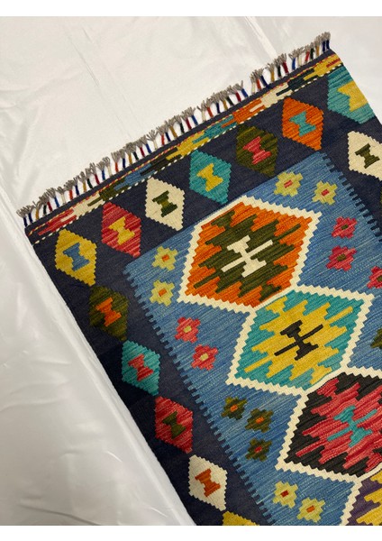 El Dokuma Afgan Kilim Yün Kök Boya