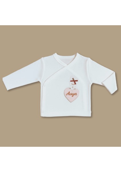 Tavşan Desenli Isme Özel Nakışlı Krem Pembe 5 Li Yenidoğan Hastane Çıkış Bebek Takımı fırsatları