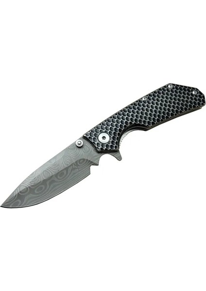 çınar ticaret eco lounge damascus dms 2 16 gri kamp çakı 21cm- yarı otomatik, kemerlikli, metal sap