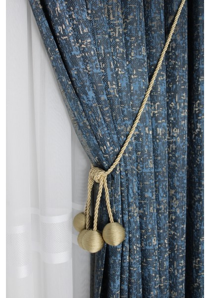 Fon Jakar Perde Perla Desen Çift Kanat Sık Pileli(1 x 3)