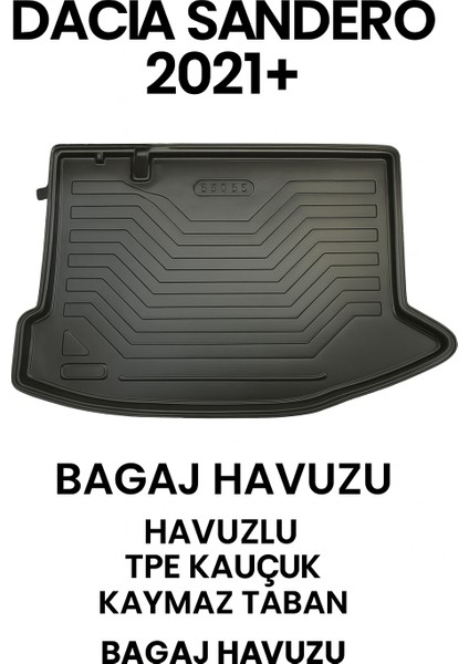 Dacia Sandero 2021+ 3D Bagaj Havuzu Premium modelleri