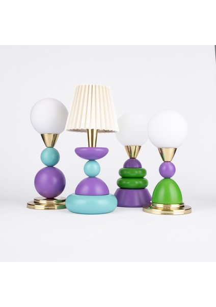 Little Lollies No:9 Renkli Masaüstü Aydınlatma - El Yapımı, Pirinç Detaylı fırsatları