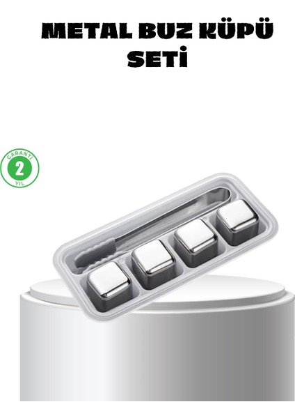 çınar ticaret paslanmaz çelik metal buz küpü seti sulandırmadan soğutma ve klips dahil