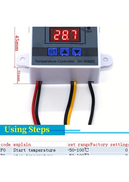 çınar ticaret dijital termostat xh-w3002 led ekranlı sıcaklık kontrol cihazı 220v modelleri