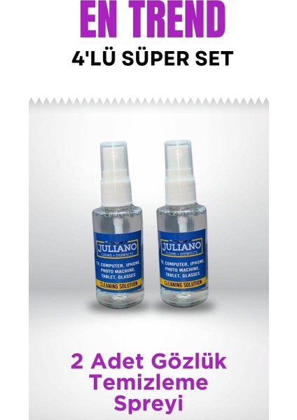 2li Gözlük Kılıfı, Silme Bezi Ve Temizleme Seti