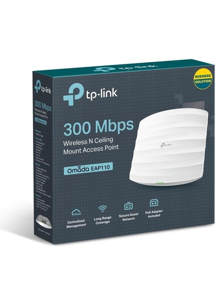 çınar ticaret tp-lınk omada eap110 1 port 10/100 2.4ghz 300mbps 2x4dbı anten ıç ortam tavan tipi access poınt(adaptörlü)