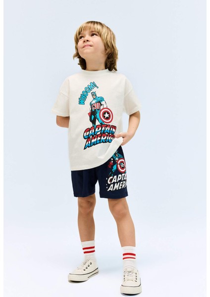 Erkek Bebek 2'li Takım Marvel Comics Kısa Kollu Tişört Beli Lastikli Şort