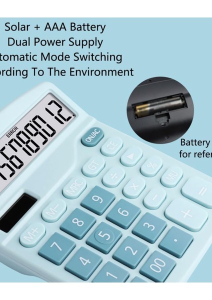 Büyük Ekran Renkli Masaüstü Hesap Makinesi – Solarlı & Pil Destekli, Ofis / Okul Kullanımı Için fiyatları